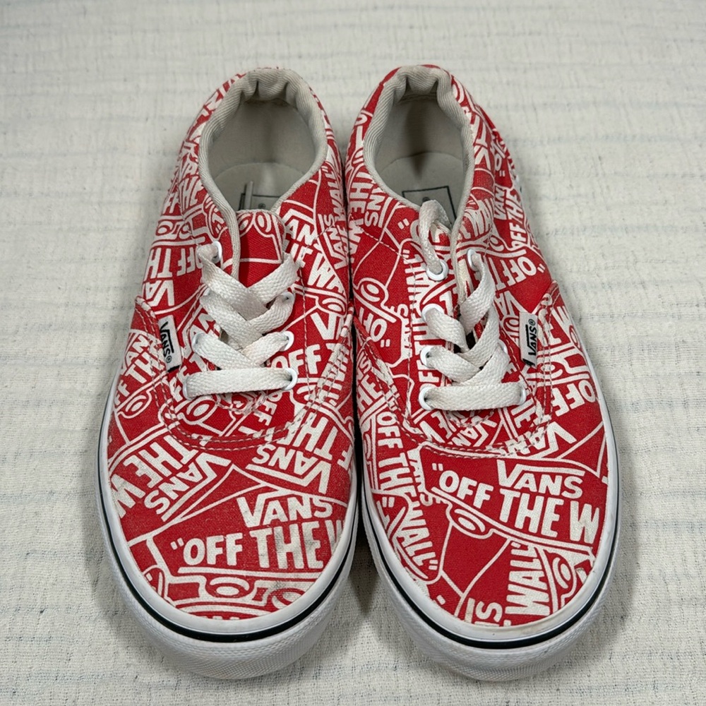 Vans off the wall red and white print youth 3